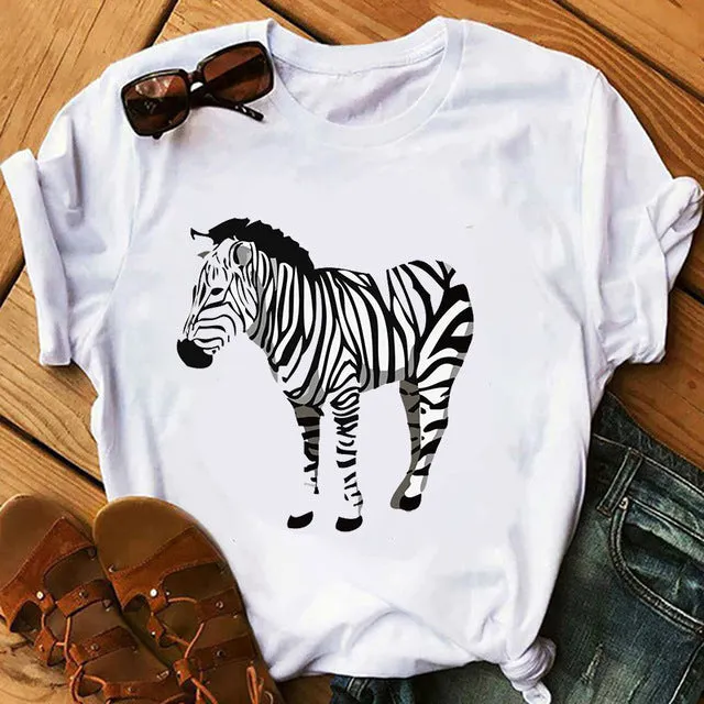 Women's Short-sleeved T-shirt Printed Amazon Bottoming Shirt Plus Size