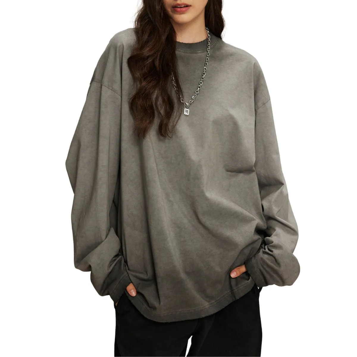 Women's Vintage Wash Distressed Sweatshirt